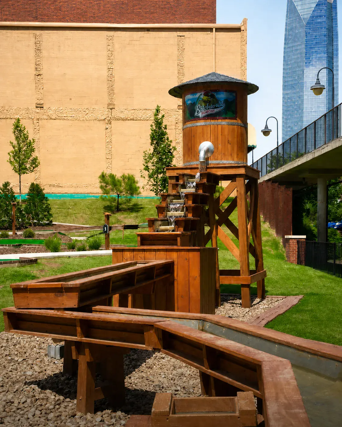 The gemstone mining sluice at the Brickopolis Mining Co.